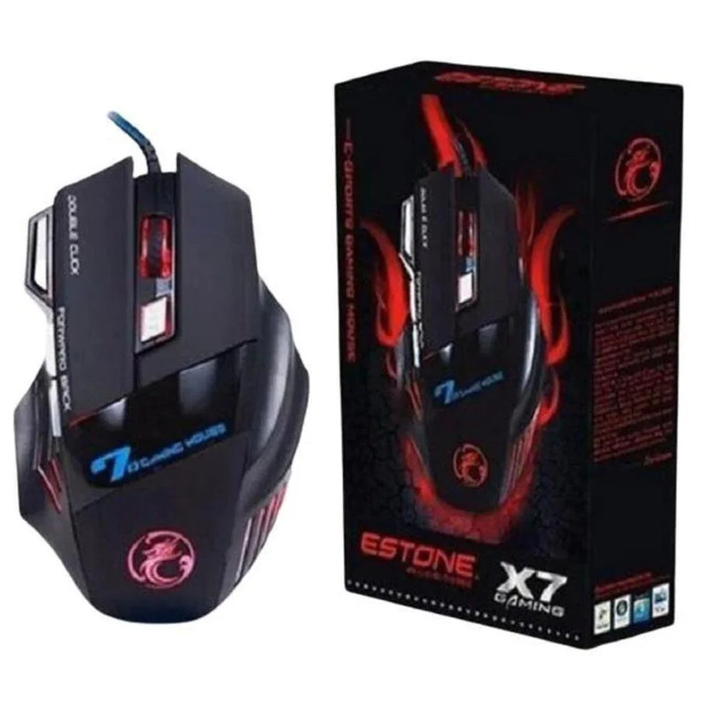 Mouse Gamer 3200dpi com LED X7 USB Profissional