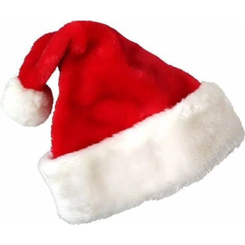 Gorro de Natal Vermelho Fofo 40cm Touca Natalina