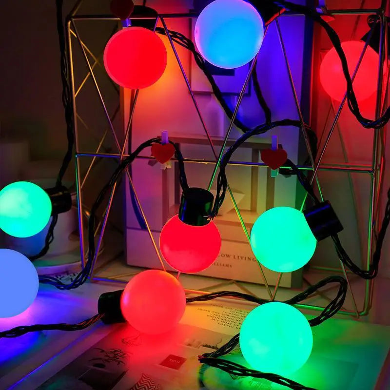 30 Lâmpadas LED RGB Redondas Conectadas Decorativas Natalinas