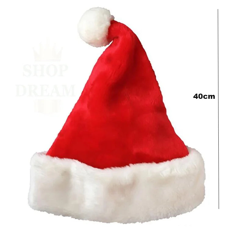 Gorro de Natal Vermelho Fofo 40cm Touca Natalina