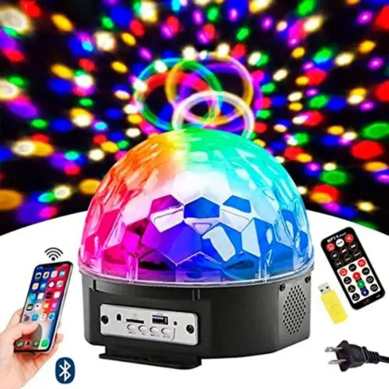 Bola de Festa LED RGB Para Iluminação Decorativa e Caixa de Som