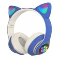 Fone sem Fio Headset Bluetooth Feminino Gatinho LED Recarregável