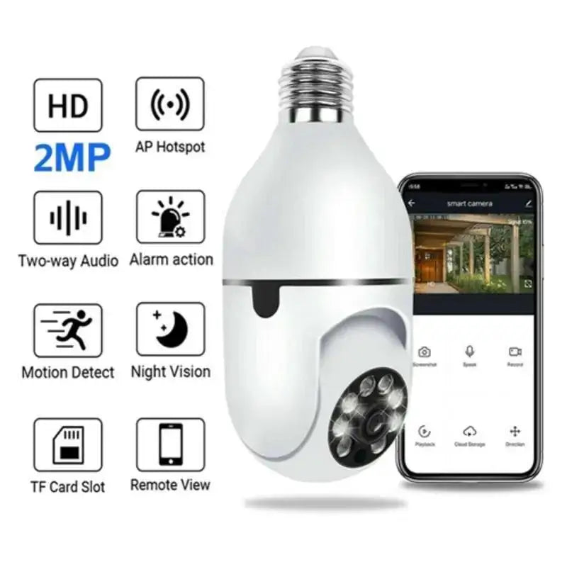 Câmera Segurança WIFI IP Sem Fio Bluetooth 360 Com Encaixe de Rosquear full HD Visão Noturna - bivolt