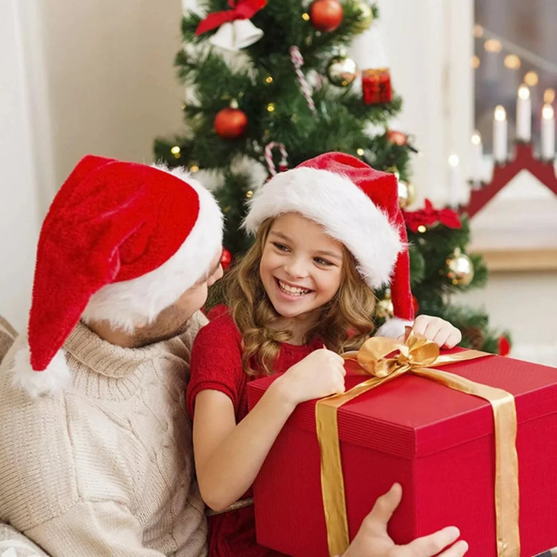 Gorro de Natal Vermelho Fofo 40cm Touca Natalina