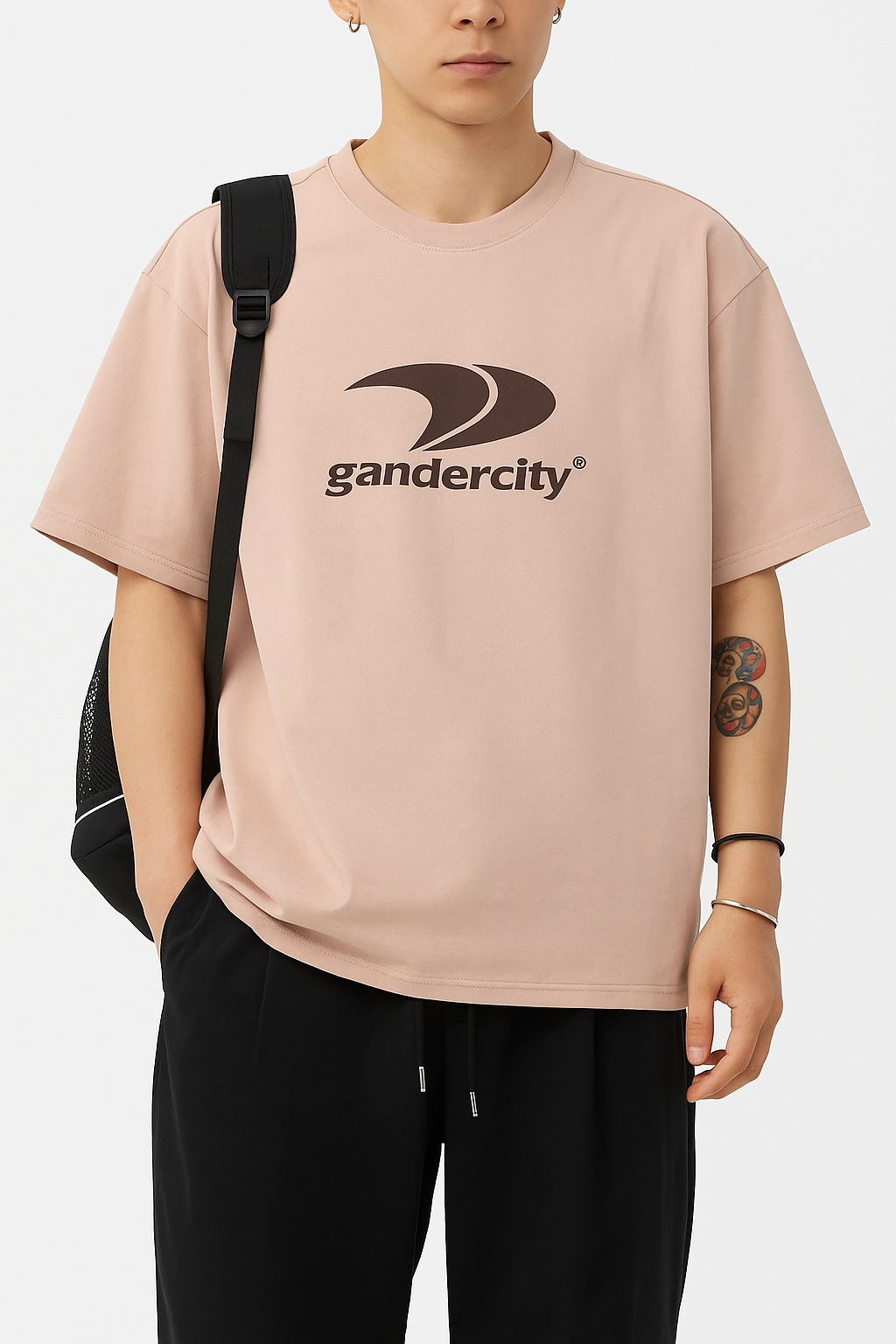 Herren-T-Shirt mit Grafik und Rundhalsausschnitt in Übergröße, halbe Ärmel | TS