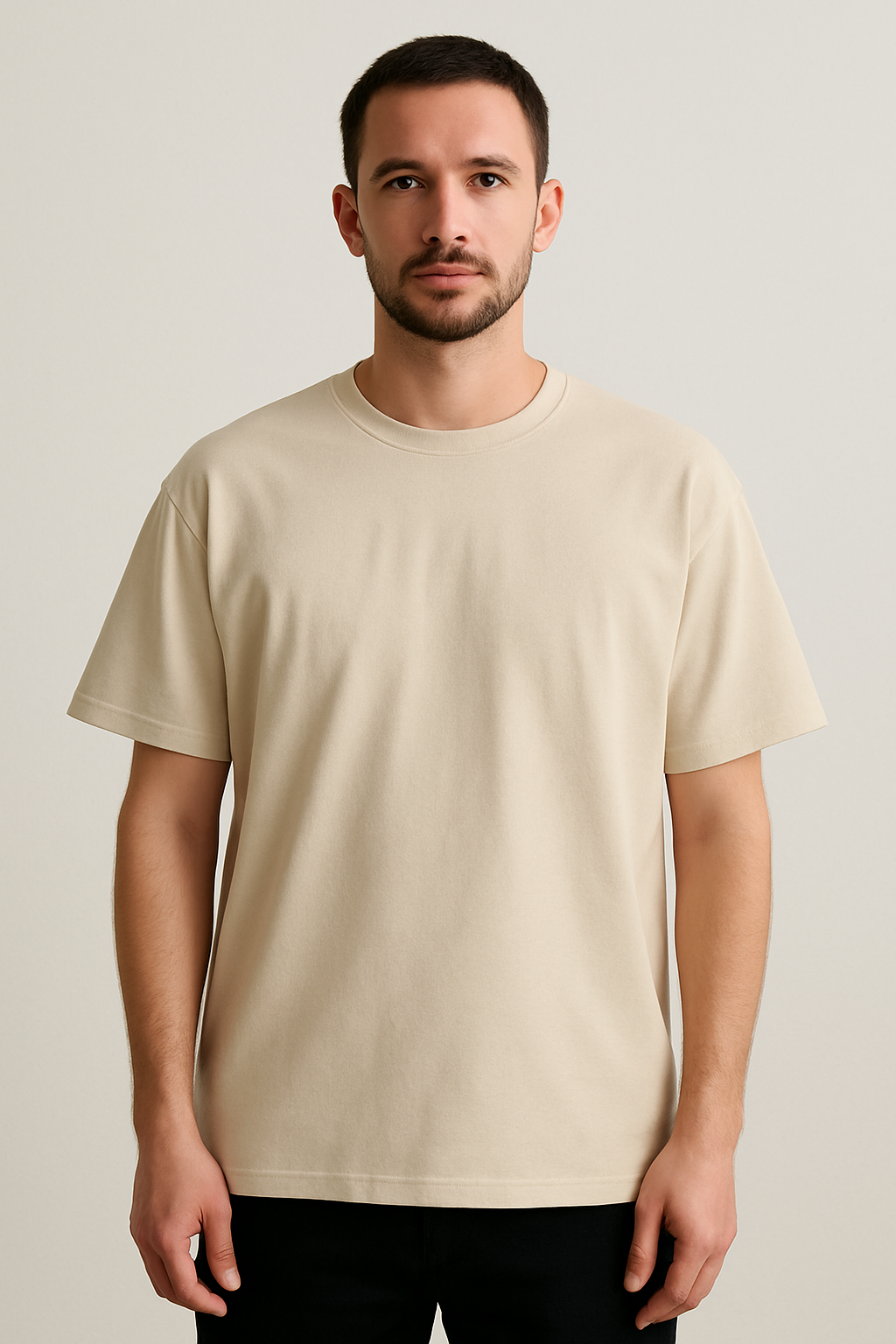 Herren-T-Shirt mit Rundhalsausschnitt und halblangen Ärmeln in Übergröße | TS