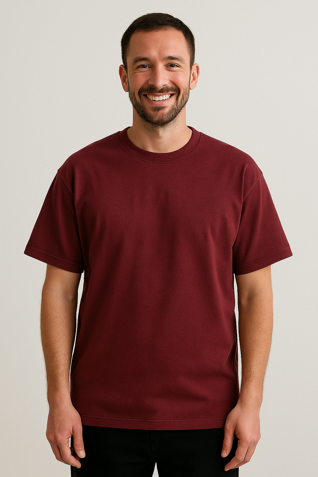 Herren-T-Shirt mit Rundhalsausschnitt und halblangen Ärmeln in Übergröße | TS