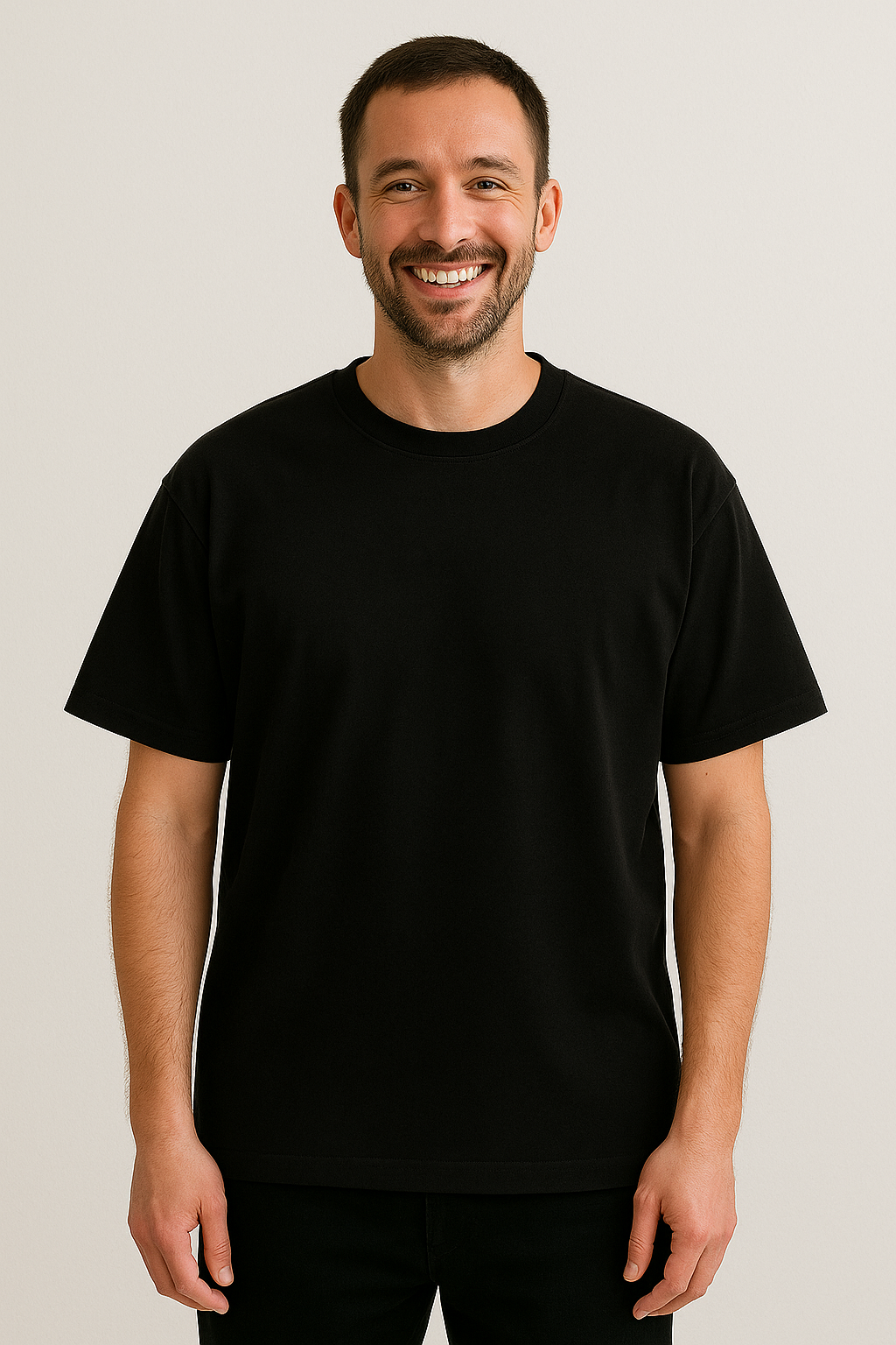 Herren-T-Shirt mit Rundhalsausschnitt und halblangen Ärmeln in Übergröße | TS