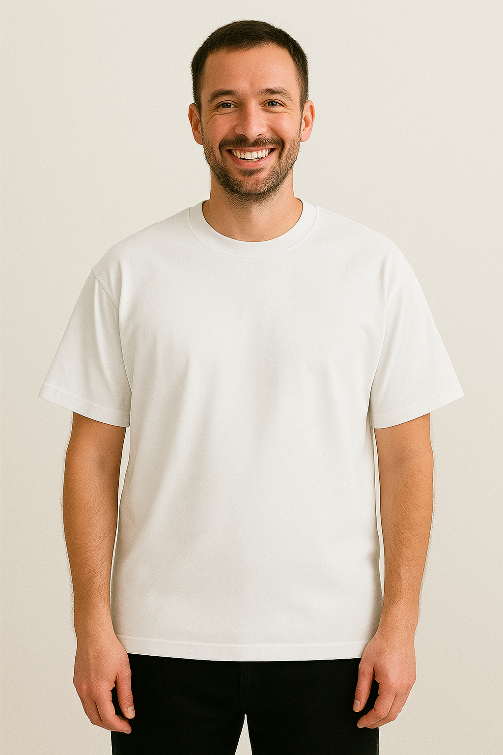 Herren-T-Shirt mit Rundhalsausschnitt und halblangen Ärmeln in Übergröße | TS