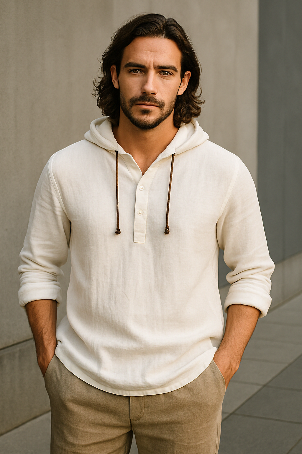 MILAN | Herren Button-Down Hoodie – Urban Style und Komfort | TS