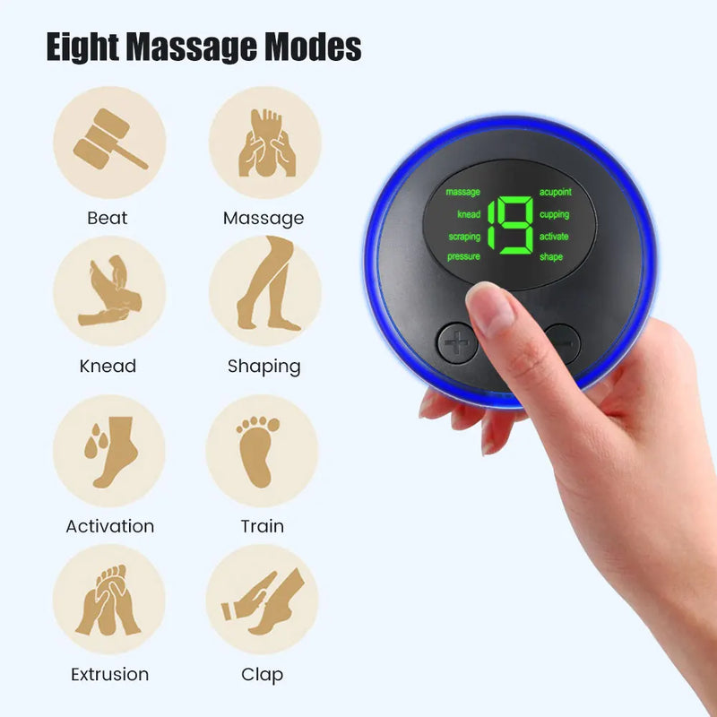 Mini Massageador Elétrico Portátil com 9 Níveis de Potência Eletroterapia Para Massagem Corporal