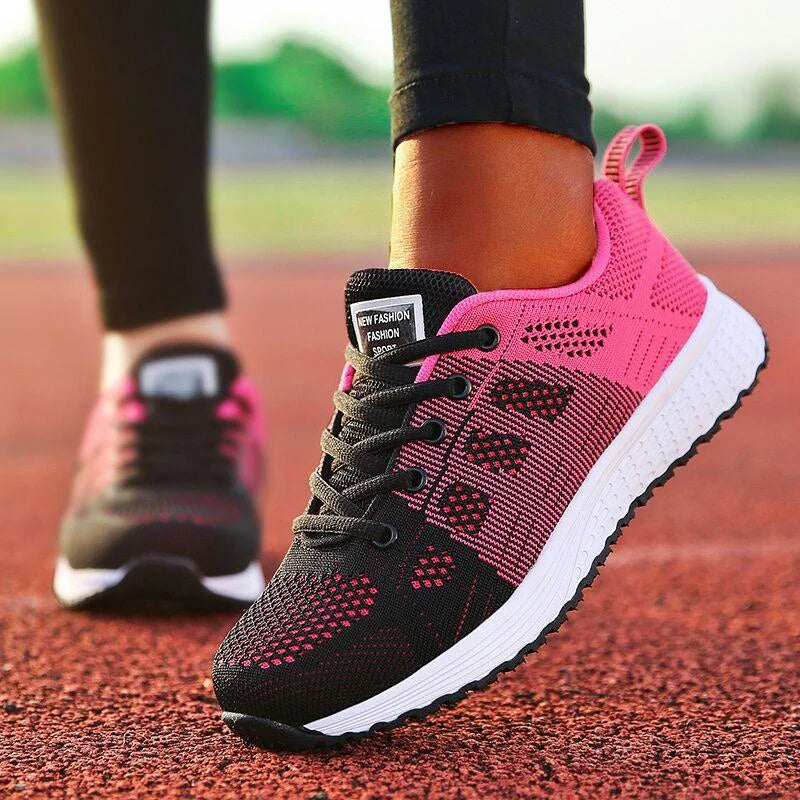 Sneakers Femininos Para Treino de Malha Respirável Ortopédico