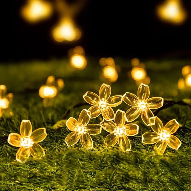 50 Luzes LED de Florzinhas à Prova D'água Natalinas Decorativas