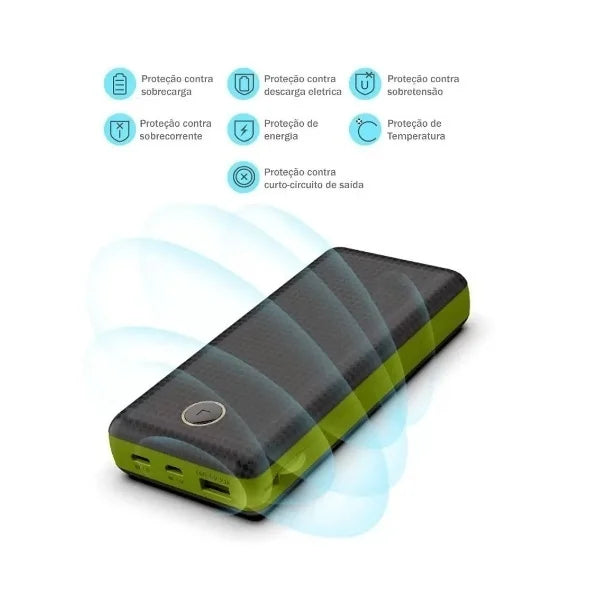 Carregador Portátil Bateria Power Bank 20000mah Para Iphone e Android