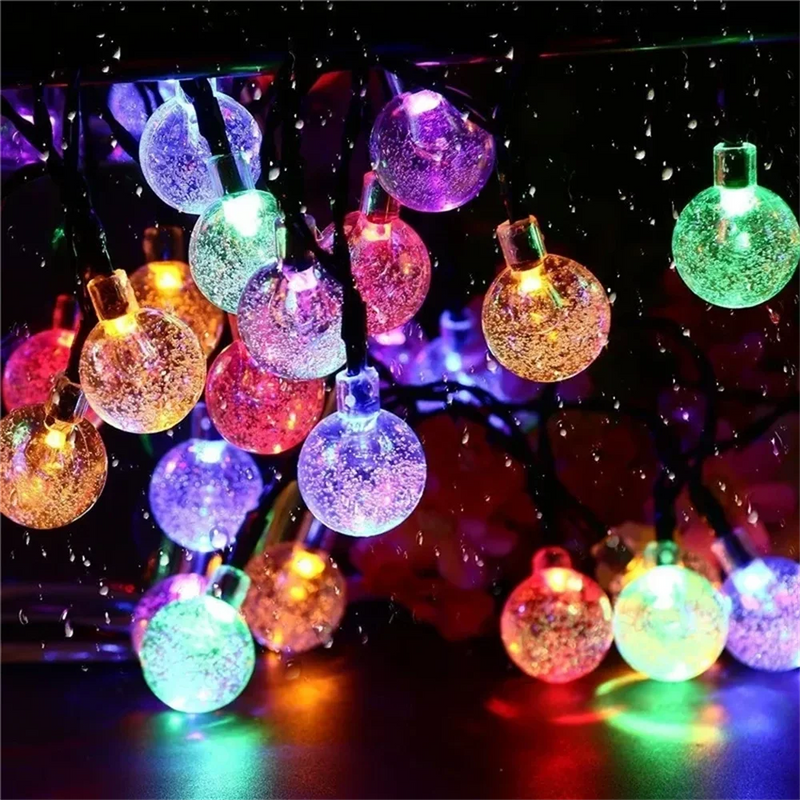 50 Lâmpadas Redondas LED RGB Coloridas de Natal