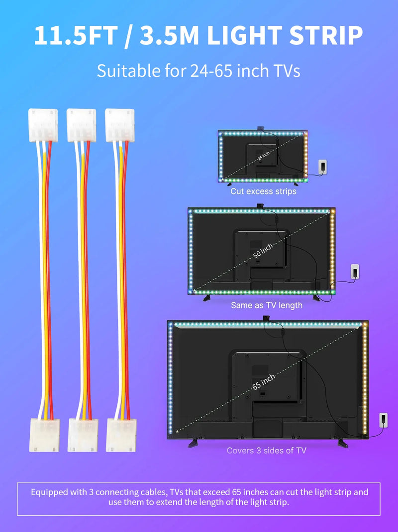 Fita de LED RGB Inteligente Altamente Tecnológica Programável Bluetooth