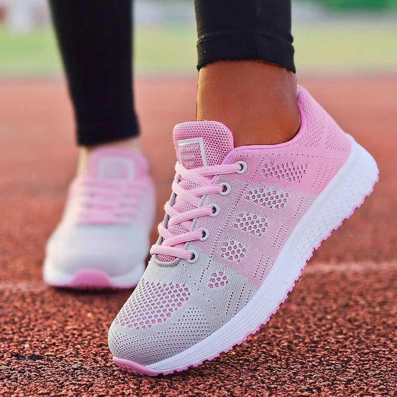 Sneakers Femininos Para Treino de Malha Respirável Ortopédico