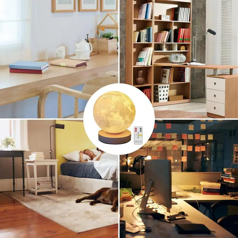 Moon Lamp 3D Magnético Para Decoração e Abajur de Quarto LED Recarregável USB de 3 Fases