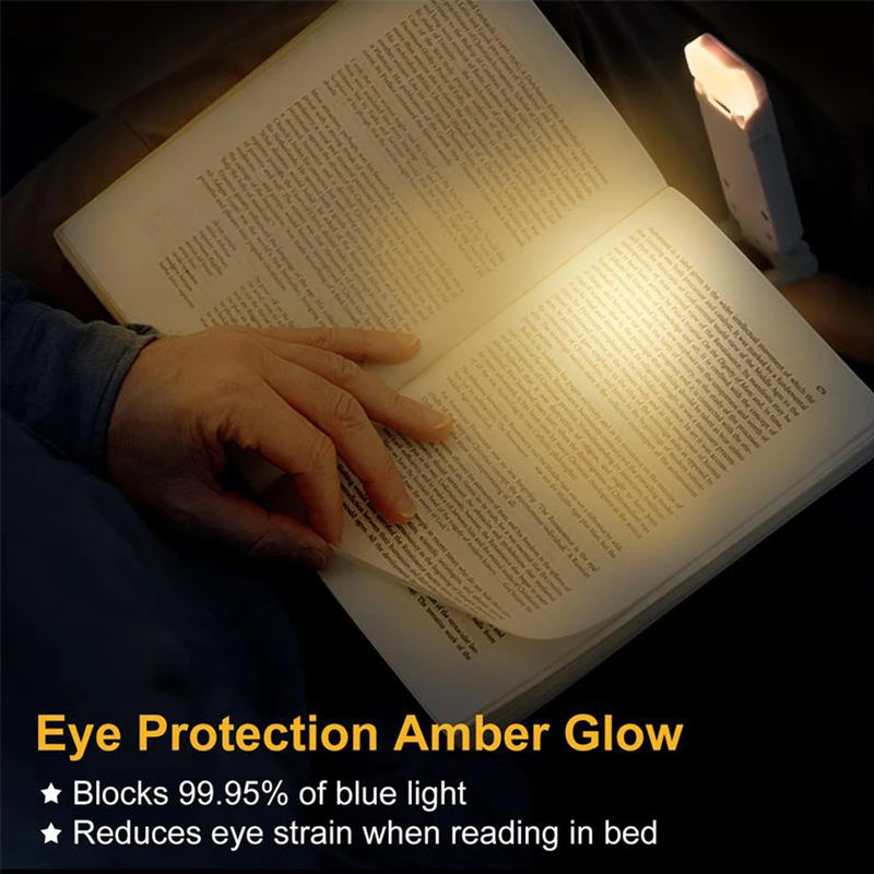 Luz De Livro Recarregável Ajustável Para Leitura na Cama e Marcação de Páginas com Clipe Adaptável