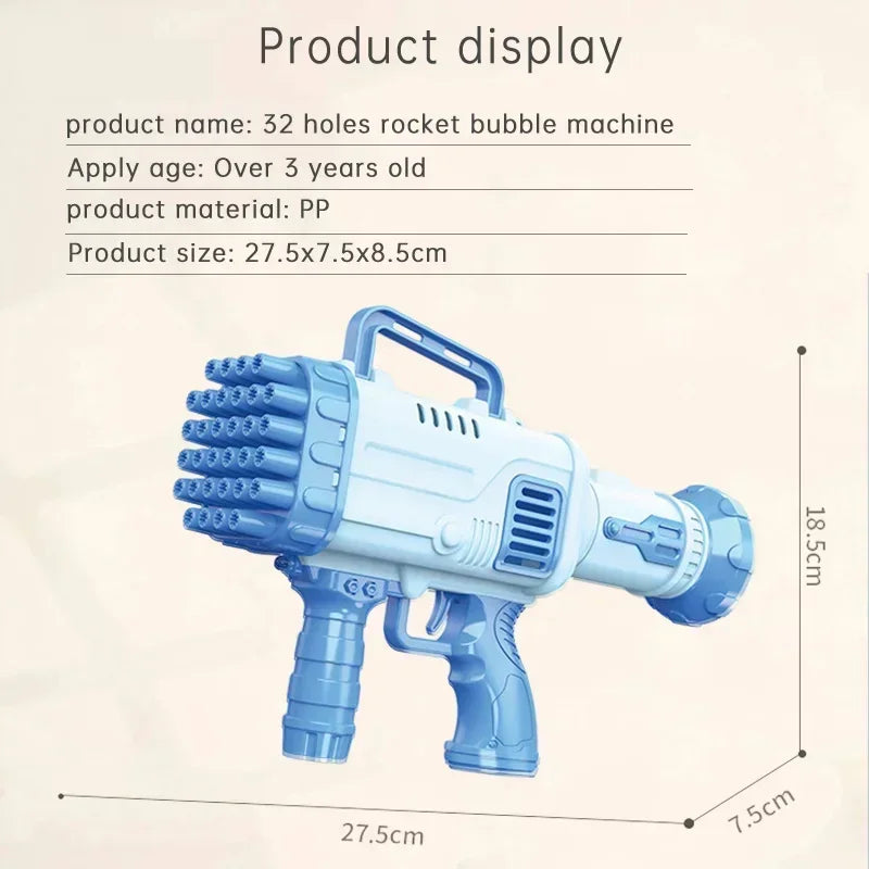 Super Arma de Bolhas  Para Crianças com 32 Buracos Super Rápido e Divertido