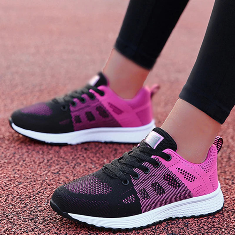 Sneakers Femininos Para Treino de Malha Respirável Ortopédico